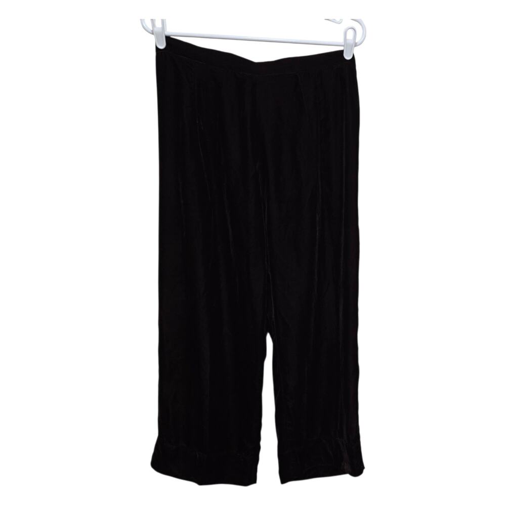 Limelight Velvet Wide Leg Cropped Pants Brown Medium